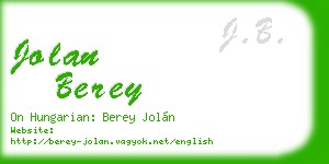 jolan berey business card